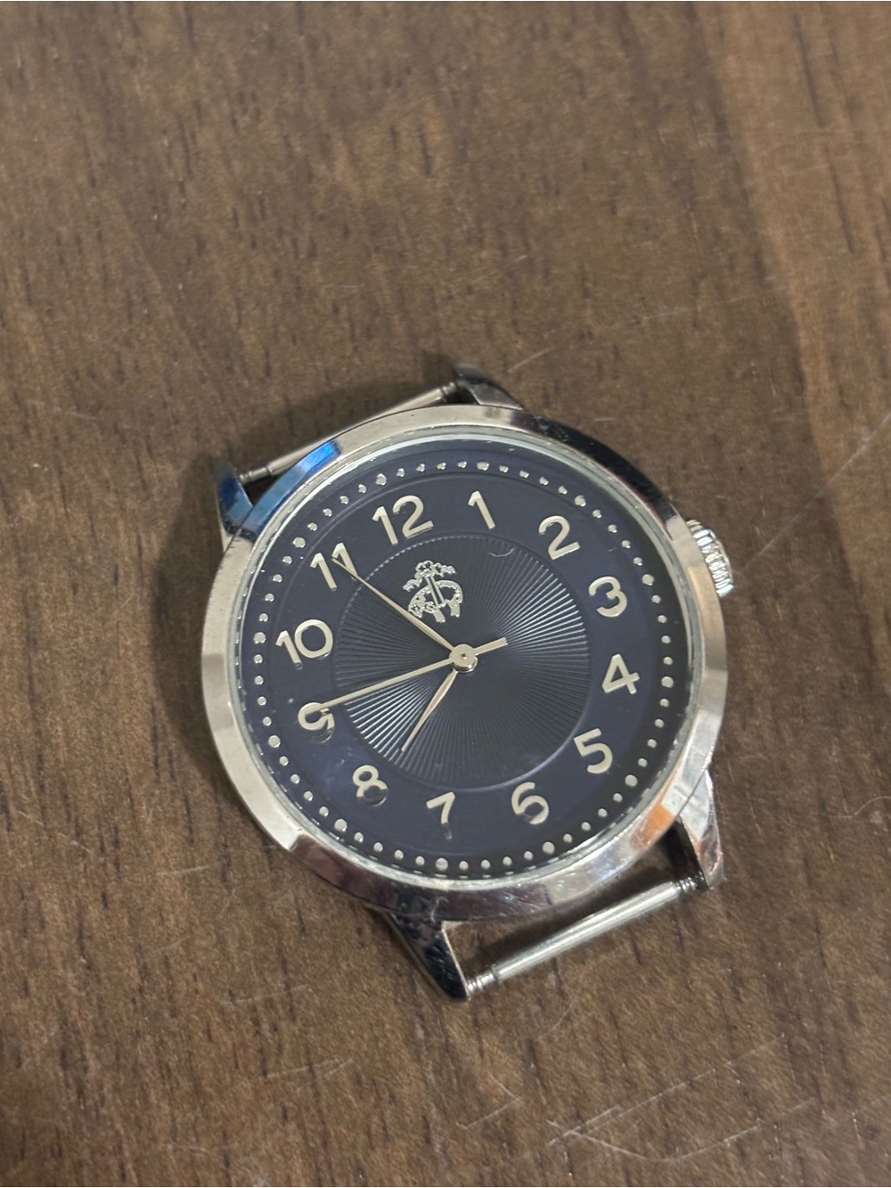 Brooks Brothers Men's Watch with Navy Dial and Silver Case